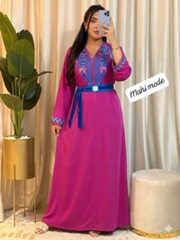 قفطان كريب • تطريز دقيق • مقاسات L XL XXL