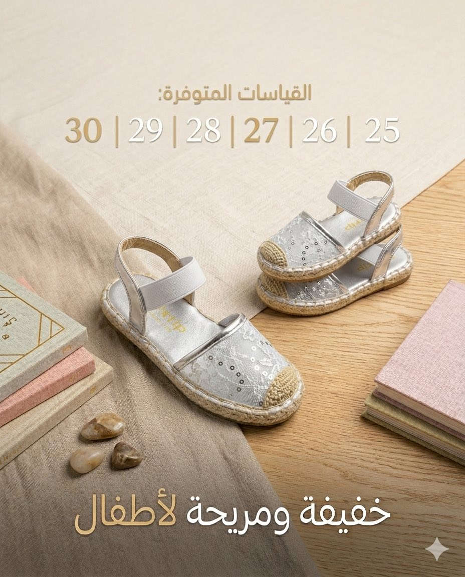 ✨ هل فكرتِ كيف ستكتمل إطلالة العيد فستان أميرتك؟ حذاء الإسبادريل الأسود الجديد هو القطعة الناقصة في التنسيق المثالي! ✨
 الكابشن: تصميم كلاسيكي بلمسة عصرية، يضيف لمسة من البريق والأناقة لأي فستان. حذاء الإسبادريل ذو الترتر والدانتيل هو اللمسة النهائية التي تحول كل مظهر إلى مظهر ساحر.
 🌟 اختيار الذواقة لإطلالة أميراتهم.
 ✓ متوفر بمقاسات مختلفة لتناسب جميع الأعمار.
 ✓ خفيف، مريح، ويتحمل حركة الأطفال.
 📸 أخبرينا في التعليقات، مع أي فستان ستنسقينه؟
 للطلب الفوري: [اكتب طريقة الطلب]
 #تنسيقات_أطفال #فستان_عيد #حذاء_مناسبات


**إذا كنت صاحب هذا الإعلان وتريد حذفه لأي سبب، رجاءا أرسل رسالة إلى الدعم الفني**