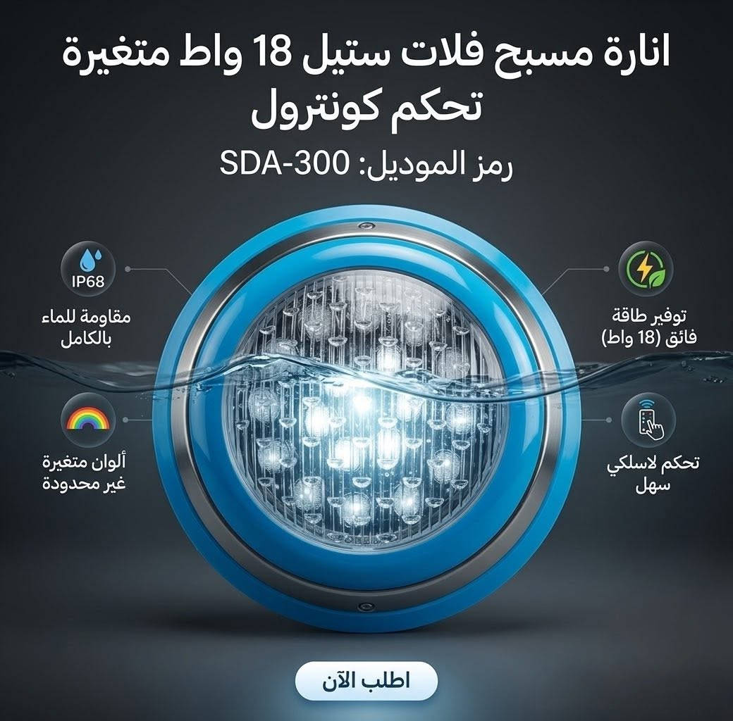 🔥 وأخيراً وصلت 🔥

💡 إنارة المسابح LED الملونة مع الريموت كنترول متوفرة الآن بكميات محدودة.

✨ غيّر لون مسبحك بضغطة زر
🎮 تحكم كامل بالألوان والمؤثرات
💧 جودة ممتازة وعملية

لأصحاب المسابح والمشاريع والمزارع …
تكدر تطلبها هسه من أي فرع من فروع مجموعة احمد الزيدي التجارية .

📦 الكميات محدودة جداً بالوقت الحالي .. 
للحجز والاستفسار يمكنكم الاتصال على الأرقام التالية
فرع شارع فلسطين ***********
فرع الدورة البوعيثة ***********
