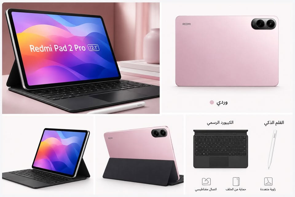 ريدمي باد 2 برو مواصفاته:
* 📺 الشاشة: 12.1 بوصة بدقة 2.5K ومعدل تحديث 120Hz.
* ⚡ المعالج: Snapdragon 7s Gen 4 (أداء قوي للدراسة، الترفيه، والألعاب المتوسطة).

* 💾 الذاكرة: أو/256 جيجابايت، مع دعم بطاقة microSD حتى 2 تيرابايت.

* 🔋 البطارية: 12000mAh تدوم لفترة طويلة، مع شحن سريع 33 واط.

* 🔊 الصوت: 4 سماعات تدعم Dolby Atmos.

* ✍️ الإكسسوارات: يدعم القلم الذكي والكيبورد الرسمي.

* 📷 الكاميرات: أمامية 8MP وخلفية 8 أو 13MP حسب الإصدار.

* 🖥️ النظام: HyperOS 2 المبني على أندرويد. مناسب إذا كنت تريده لـ:

* ✅ الدراسة وتدوين الملاحظات.

* ✅ مشاهدة الأفلام واليوتيوب.

* ✅ تصفح الإنترنت والعمل على المستندات.

* ✅ ألعاب مثل PUBG وCOD بإعدادات متوسطة إلى عالية وايضاً ينزل محاكيات.   للمراوس مع ستيم دك


**إذا كنت صاحب هذا الإعلان وتريد حذفه لأي سبب، رجاءا أرسل رسالة إلى الدعم الفني**