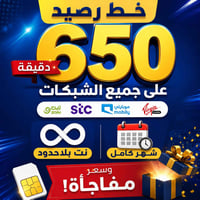 خط مفعل ٣ أشهر • نت بلا حدود • رصيد ١٠٠٠