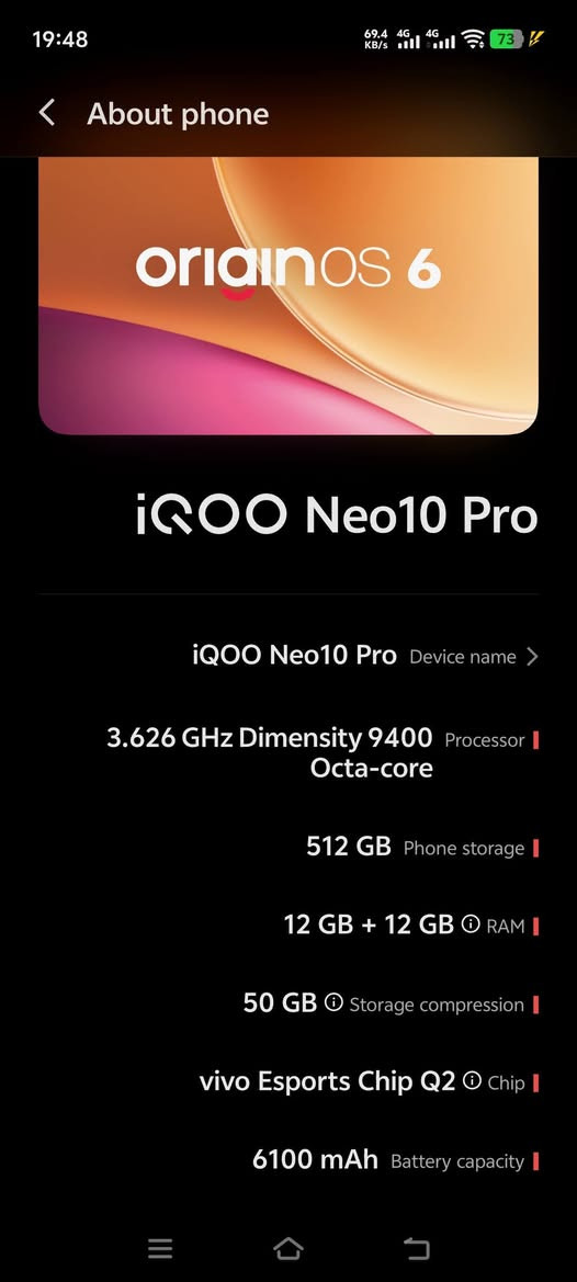 Vivo iqoo neo 10 pro❤️‍🔥 512gb

فرۆشتن و گۆرینەوە
شاشە ltpo amolid 144hz
نرخ: 455هه زار معامله ى نيه قفل 🫶
ڕام  12+12  و  512 گێگا
خاوێنی %99
کامل ئەشیا
dimensity 9400 plus هاوئاستی سناپدراگۆن8ئیلیته
پاتری 6100. 120وات فاستچارج 
کامێرا و پۆترەیتی نایاب 
pubg 120 fpsبۆ هەمویاریەک ١٢٠  
Gameturbo   144fps

***********  ، watsapp السليمانية, العراق
