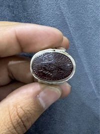 خاتم فضة • عقيق يماني • مقاس ١٨/١٩