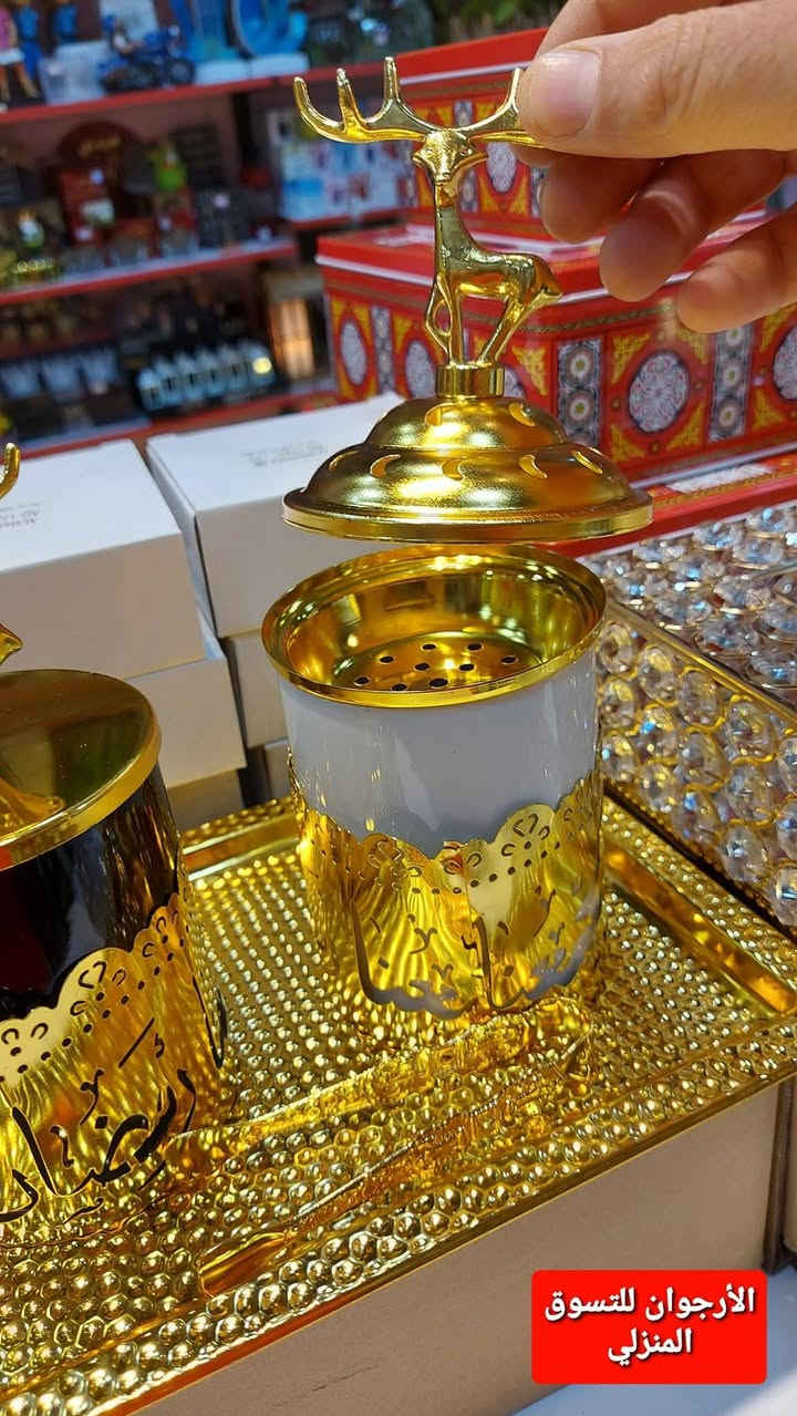 الأرجوان للتسوق المنزلي 🌹
سيت مبخره فحم صينيه+مبخره+علبه بخور+ملقط للفحم 
موديل ذهبي طلاء ثابت ... جميل ونازك ومميز 🚩
#ملاحضه يتوفر لدينا اكثر من ١٠٠ موديل تابعو الصفحه
بأسعار مناسبه جدا🔥
🌙🌙🌙
#العنوان جلولاء شارع البريد  📬
مجاور شركة رافينا للسفر والسياحه والحج والعمره ✈️
يتوفر خدمة توصيل الباب البيت 🚕
للطلب والاستفسار يرجى مراسلة الصفحه 📩
او الواتس على الرقم ***********
