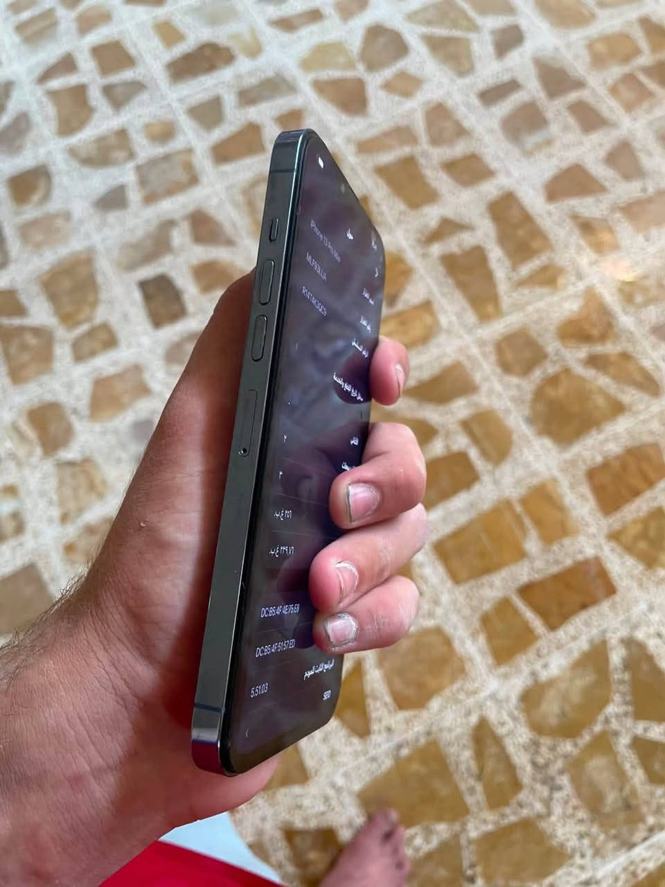 ايفون 13 برو ماكس
جهاز ذاكره 256

بطاريه 100مبدل شرط اصليه

شاشه مبدله احسن نوعيه بسوك 
فيس ايدي شغال

بوبجي 120معروف 

تك وبي فطر بضهر جهاز فول لا تعليك ولا صرف شرط تاخذو ***********
