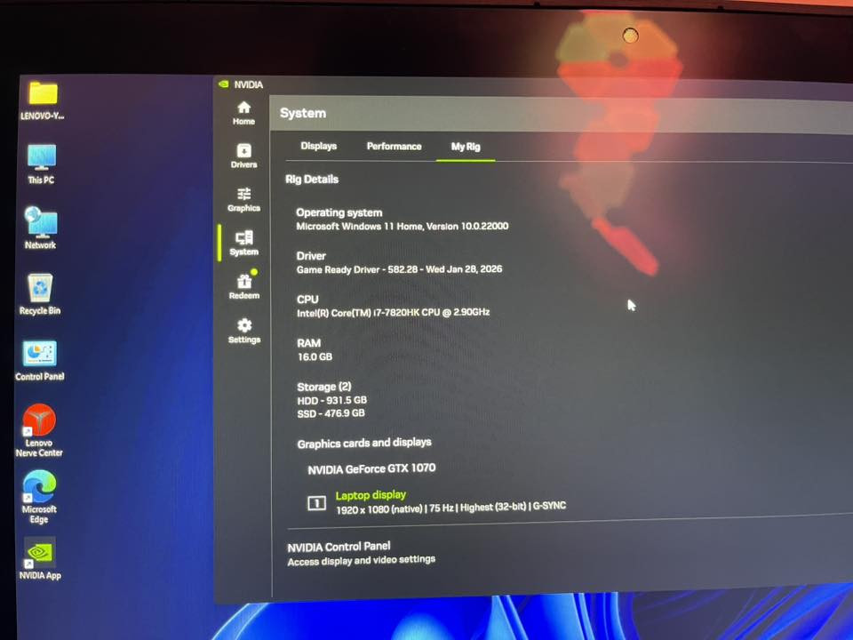 السلام عليكم
للبيع

LENOVO Legion Y920

I7 7820HK كسر سرعة 

512 SSD + 1TB HDD

NVIDIA 1070 8GB VRAM

16GB RAM DDR4

شاشة IPS  17” 75Hz anti glare 

شاحنة اصلية 230W

نظام صوت DOLBY

RGB keyboard 

شاحنتها الاصلية

و باقي المواصفات معروفة و موجودة ع النت

اللابتوب مخصص للكيمنك و قوي جداً

استخدام شخصي و ما مصلح ابداً

السعر  650 الف و بي مجال بسيط

بغداد

و عندي رامات 8GB DDR4   عدد 2     للبيع ايضاً

للاستفسار

 ***********
