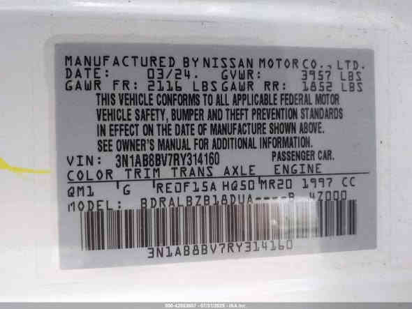 اعلان مزاد
بيع المباشر : $6500(65 ورقة)
تاريخ المزاد: 2025/12/15
 نوع السيارة2024 NISSAN SENTRA S XTRONIC CVT
المسافة : 3080mi
الضرر كما موضح بالصور
 #يمكن_إدخالها_بكتاب_ذوي #الشهداء
#او_شحنها #إلى_الأمارات
#إقليم_كردستان 
#العقبة
#ام_قصر
📍 العنوان : ناحية النمرود قرية السيد حمد
الهاتف: عمر سعد
📞 : ***********+ واتساب
📞 :  ***********
ابو عمر 
📞 : ***********
#مزاد_الامين_للسيارات_الامريكية_فرع_النمرود
