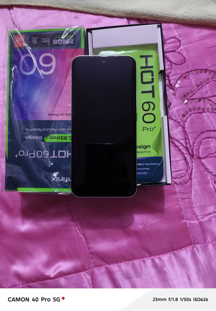 السلام عليكم من رخصة الادمن موبايل أنفنكس HOT 60 pro+ بلس الجهاز جديد الله شاهد الجهاز ما مستخدم فقط مفتوحة كارتونة مال الموبايل ذاكرتة 256GB وذاكرة الجهاز الداخلية{الرام}8+8 الجهاز سعرة 235 وبي مجال قليل حگ الجية للاستفسار الاتصال الرقم *********** المكان حلة شارع 80 قرب مخبز مهند
