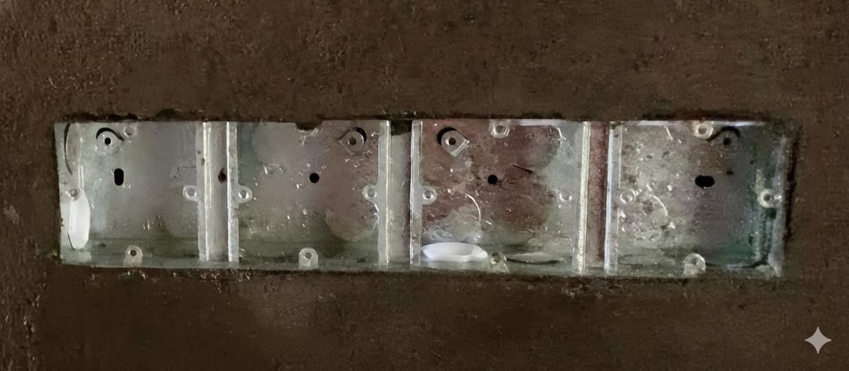 نظافة البوكسات جزء مهم من عمل الكهربائي تعطي جمالية عند شد النقاط
تنفيذ/ مكتب البصرة لكافة الأعمال الكهربائية 
***********
