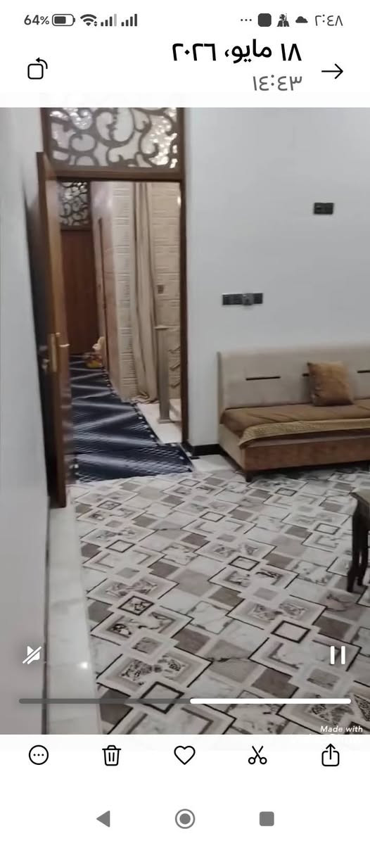 🏠بيت بناء شخصي مو تجاري مميزاته اتخليك ماتصرف عليه ولا دينار💲
متانةورصانة بناء باشراف هندسي يتمتع باضاءة طبيعية وتهوية بمناور حول الدار بالكامل 
هو فرصة لمن يبحث عن عقار كامل المواصفات وبمنطقة هادئة وتوفر خدمات اساسية   كون انت سعيد الحظ باسراعك في الشراء قبل خسارة الفرصة التي لاتتكرر يوميا... 
للاستفسار  مراسلة الصفحة او الاتصال على ***********
