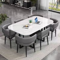 طاولة طعام • ٦ كراسي • سطح مرمر