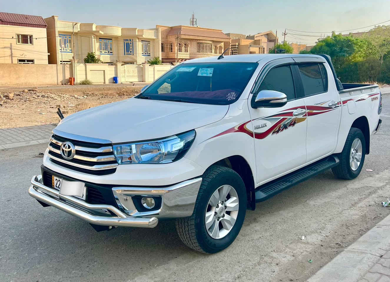 من رخصه الادمن المحترم 🌹
تويوتا بيك اب هايلوكس 
موديل  2016  عالي
سااز sis  فور ويل 
السياره رقم شمالي ( دولي )
ماشيه( 110 km) كيلو متر حقيقي  
كير ومحرك شرط غير مفتوح 
لا تنقيص ولا تبخير 
السياره جديده وجاهزه 

المواصفات 💎
كير اوتماتيك 
مري قلاب نضام ايكو eco سنويه لحد 2030 
هزه+ براد لحد 2026 
شهر الـ(4) 
بيها شبر صبغ بلجاملغ الامامي جه السكن موضح بلصور بلون((الاحمر🔴))

وباردات بلجاملغات الخلفيه  ايضا موضح (( بلون الاخضر🟢 ))) 

ملاحضه// الصاحب الشرعي للسياره  متوفر للتحويل في اي وقت 
السعر  248 $ بيهـا مجال بسيط للشراي 

عنوان السياره
 (صلاح الدين / تكريت ) 

هـ/ ***********
