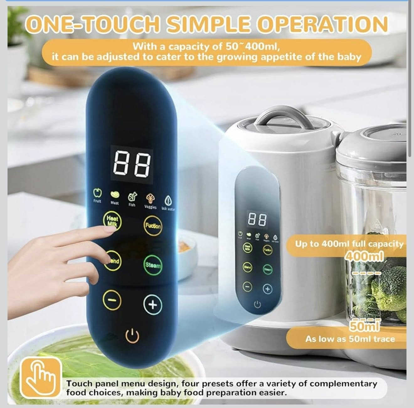 متوفر من امازون💐

محضر طعام الأطفال، جهاز تحضير طعام الأطفال بمستوى واحد، جهاز خلط بالبخار، جهاز تحضير عصيدة الأطفال، جهاز طهي بالبخار للأطفال، سعة 400 مل، 4 إعدادات طهي مسبقة، طهي تلقائي، تنظيف ذاتي

جديدة👍
السعر ٥٥ الف💐


**إذا كنت صاحب هذا الإعلان وتريد حذفه لأي سبب، رجاءا أرسل رسالة إلى الدعم الفني**