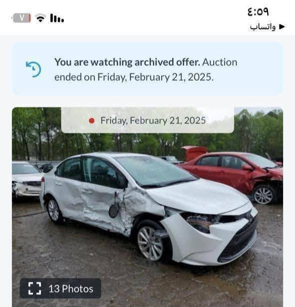 السلام عليكم للبيع كورلا موديل حديث 23
رقم بغداد سنويه بإسمي 
السياره حادثها جانبي 
السيارة فول مواصفات 
السعر 152$
الاتصال ع الرقم ***********
