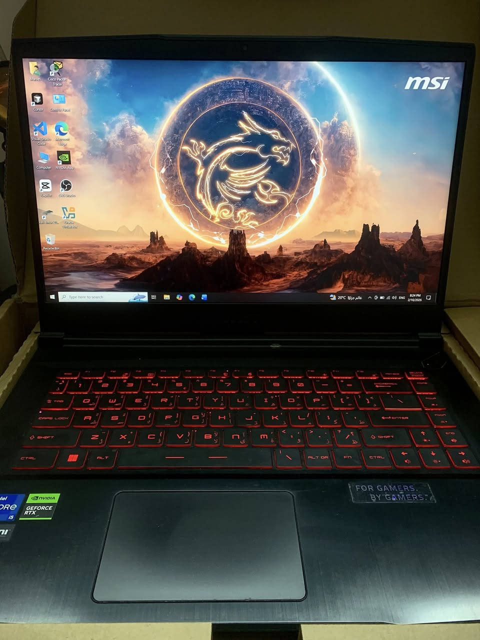 السلام عليكم لابتوب الكيمنك من Msi فئهGF 65 الحديثه
لابتوب بالكارتونه شرق اوسط عربي اصلي وكاله مضمون من الخلل
ياتي بمواصفات 
شاشه حجم ١٥ انش بمعدل تحديث ١٤٤فريم الوان داينمك 
Enhancement ips
معالج ممتاز من انتل 
Core i5-11Th Gen H - 4.90GHZ 
الجيل الاحد عشر من فئه H للاداء الثقيل طبعا 
كرتين شاشه الأولى مدمج من انتل UHD والثاني من
Nvidia RTX 3050-4GB 256 bit DLSS 
كرت خرافي
رامات تم تطويرها الى 16GB وقابل للتطوير
هارد 512SSD قابل للاضافه 
كيبورد ضوئي وصوت ستيريو اكيد محيطي
البطاريه ساعتان استخدام 
اللابتوب مناسب لكافه الكيمنك و المونتاج و الهندسه 
السعر ٧٣٥ الف فقط
بغداد ويوجد لكافه الأماكن
تواصل***********
