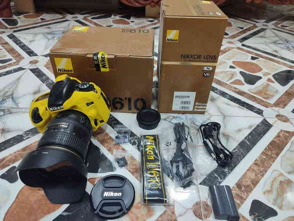 نيكون 610 فول فريم
نضافة 98%
زوم 24_120
شاحنة
بطارية
حزام
كيبل اصلي
هود 
جميع غراضها متوفره مع الكارتون الكامره والزوم
مكاني كربلاء
للتواصل وتساب او تصال ***********
