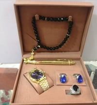 بكج هدايا رجالي • ساعة ذهبية • أزرار أكمام