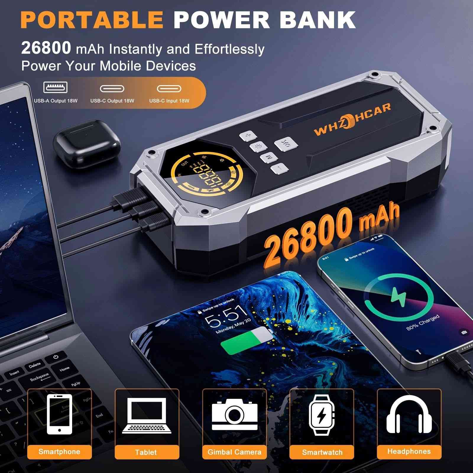 جطل سيارة أوروبي 4 في 1
منفاخ تايرات، باوربانك لشحن الموبايل، لايت طوارئ
حجم بطارية 26800
Starter Battery with Compressor with 26800mAh Peak Power 6000A 150PSI Compressor with LCD Display, Portable Starter with LED Flashlight


**إذا كنت صاحب هذا الإعلان وتريد حذفه لأي سبب، رجاءا أرسل رسالة إلى الدعم الفني**