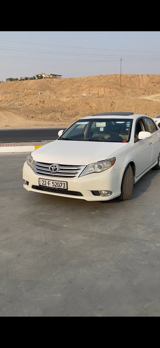 السلام عليكم ورحمة الله وبركاته
‏‎       ——— لـلـبـيع  ———

تويوتا افلون     —   Toyota Avalon  

وارد خليجي     —. بدون ايرباك 

‏‎الموديل           — 2011  

فئة.                 —  LIMITED  

حجم المكينه   — V6/3500

‏‎اللون               — ابيض 
 

‏‎حالة السياره.    — فقط يم سلايت صبغ (تكشير)

‏‎المواصفات 
‏‎- بصمة تشغيل 
- بصمة ابواب 
‏‎- ترحيب عند الاقتراب 
- ليد نهاري 
- فتحة سلايد 
- رادار امامي  - خلفي‏
- تبريد قطعتين
- تبريد منفصل 
- لايتات 3 عدسات 
‏‎- تحكم ستيرن جهتين 
- كشنات جلد 
- كرسي السائق بحركه كهربائيه 
- كرسي السائق خزن ميموري 
- كشنات تدفئه و تبريد
- أشاره بالمرايه 
‏‎- تحديد سرعه 
‏‎- مانع انزلاق 
‏‎- ليد نهاري
- كامره خلفيه دواره 
‏‎ باقي المواصفات المعروفه 

‏‎رقم السياره    — السليمانية 

‏‎موقع  السياره — كركوك 

((((هزه براد رقم سنويه كولها اصدار جديد)))  

‏‎للأستفسار.     — ***********—‭0780 759 9030‬
