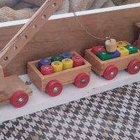 قطار خشب • مكعبات مغناطيسية • ٦٠ سم