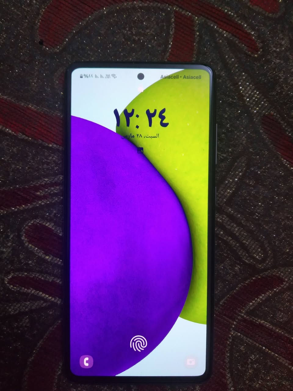 سامسونك a52 ذاكره 256\8 شاشه سوبر امولد بصمه بالشاشه تردد 120 صوت ستريوه مكفول للبيع 150 قفل ويرهم امراوس *********** موجود وات ساب
