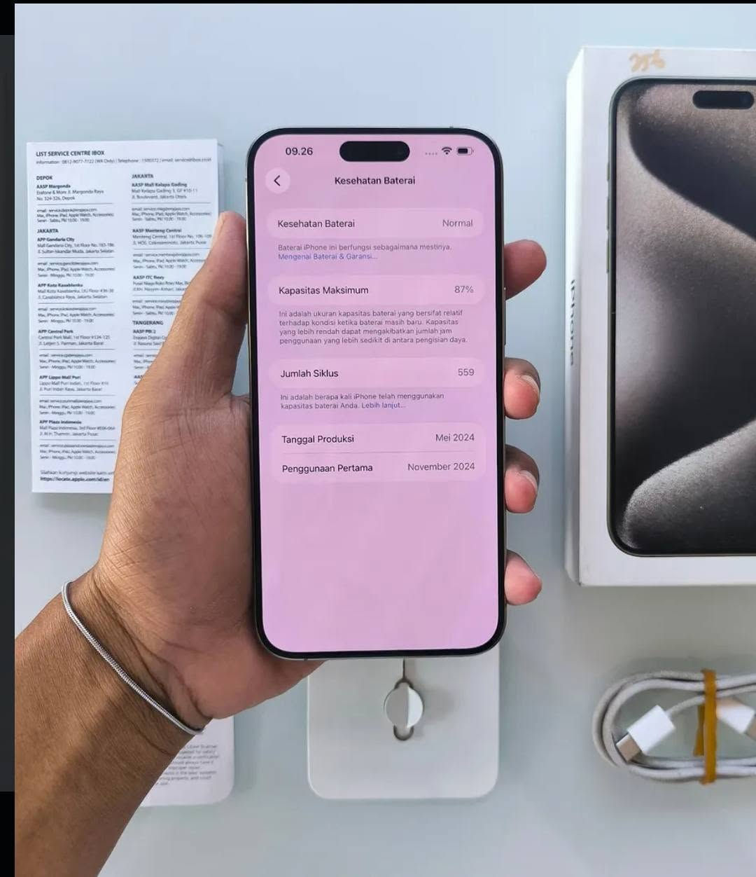 ايفون 15 بروماكس اللون تيتانيوم المميز🍁
بطاريه 87 🔋
ذاكرة 256 👍
شرق اوسط ماستر 🇮🇶
نظافتة 100/100 كلش نظيف🏮
السعر مليون و50 💲
*********** 📞
