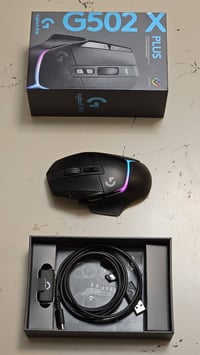 للبيع ماوس كيمينك Logitech G502 X Plus مع كامل ملحقاته نضافة ٩٩%  مواص...