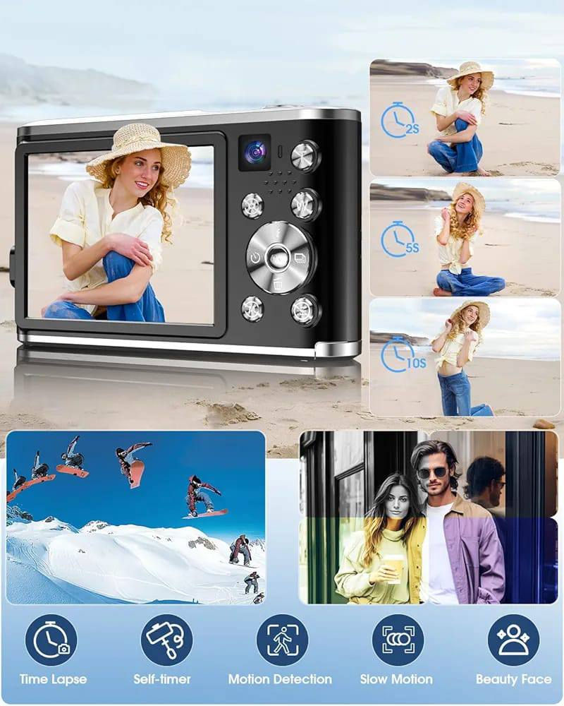 #كاميرا   HICSHON#
✨الدقة: تدعم دقة صور تصل إلى 48 ميجابكسل ودقة فيديو 4K Ultra HD (بمعدل 10 إطارات في الثانية في بعض الموديلات).

✨ تحتوي على تركيز تلقائي (autofocus)، وتكبير رقمي 16x، ووظيفة منع الاهتزاز، وشاشة IPS عالية الدقة مقاس 2.8 بوصة.

✨ تتضمن وضعيات تصوير متنوعة مثل الفاصل الزمني  والمؤقت الذاتي ، وكشف الحركة ، والحركة البطيئة ، ووضع تجميل الوجه .

✨يمكن توصيلها بالكمبيوتر عبر كابل Type-C أو بالتلفزيون عبر كابل HDMI، كما تدعم استخدام بطاقات ذاكرة Micro SD بسعة تصل إلى 256 جيجابايت.

✨ تأتي مع بطاقة ذاكرة 32 جيجابايت وبطاريه قابله لإعادة الشحن وغيرها من الملحقات الأساسية. 

📍العنوان : الناصرية _قضاء الغراف _شارع ال رمضان _قرب مدرسة الفاضلات

 رقم الهاتف واتساب :  ***********📱

خدمة التوصيل داخل الغراف 
ولكافة محافظات عراقنا الحبيب 🚕
