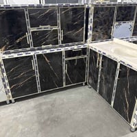 كاونتر متر ونص ارضي وملحق مع سنك متر و20 سم   البوري المنيوم صيني درجه...