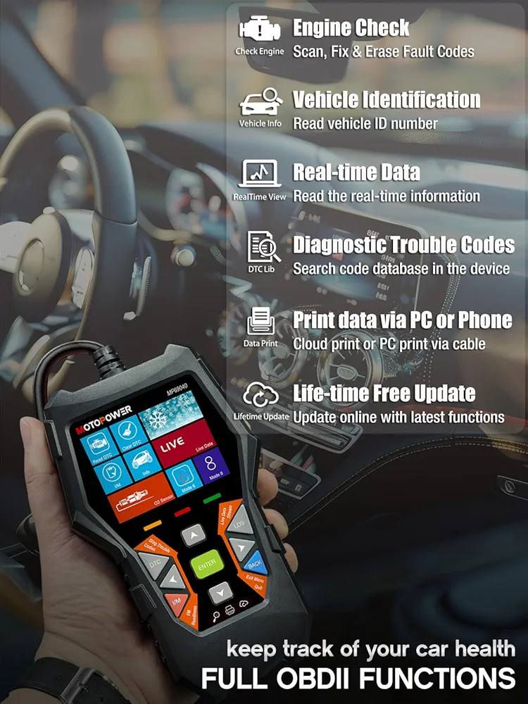 جهاز فحص وتشخيص أعطال السيارات MOTOPOWER MP69040 OBD2.
يتميز بشاشة ملونة مقاس 2.8 بوصة، مما يسهل عملية قراءة البيانات بشكل كبير. 
يعمل على قراءة ومسح رموز أعطال المحرك، وإيقاف ضوء "افحص المحرك" (MIL). 
يحتوي على قاعدة بيانات ضخمة تضم أكثر من 100,000 رمز خطأ (DTC) لتغطية شاملة للمركبات. 
يدعم عرض تدفق البيانات الحية، وقراءة جاهزية I/M، واختبار جهد البطارية، وغيرها من وظائف التشخيص الأساسية.


**إذا كنت صاحب هذا الإعلان وتريد حذفه لأي سبب، رجاءا أرسل رسالة إلى الدعم الفني**
