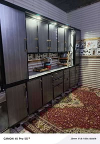 كاونتر تفصيل • ٣ متر ونص • سنك مرمر اسود