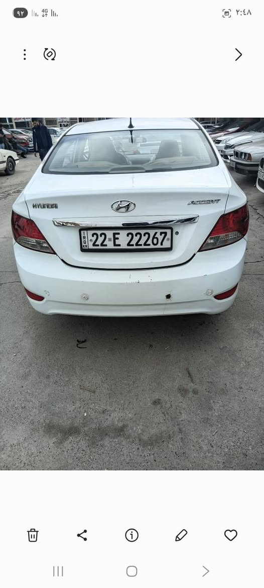 السلام عليكم
اكسنت 2012
خليجي ..
محرك 16.. شرط
كيرتوماتيك ..
سنويه جديد ..
رقم جديد ..
بيها اربع قطع .. 
جمالغ خلفي ..
جامغلين امامي شبرين شاصي 
وبنيد ..
مكان السياره اربيل ..
سعر 75$..
*********** وتساب 
مكلف بالنشر ../ 
لا تبعث  طلب صداقه 
الطبات عندي مقبطه ادخل خاص
../ كل السيارات انزلها ستوري ../

