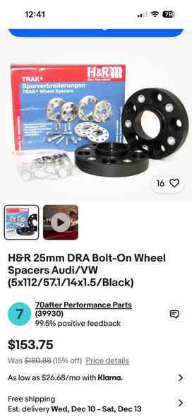 سبيسرات H&R الماني اصلي
زوج 10mm  50$

25mm 100$ زوج ويه ستدات

اني جبتهن من ايبياي .. كلشي بفلوسه 
طلعن اودي وفولكسوان ميشتغل مارسدس
غير مستعمل لا بلنص ولا مشاكل بالمعدل . 
***********
بغداد الكرخ 

 https://www.h-r.com/en/wheel-spacers/
