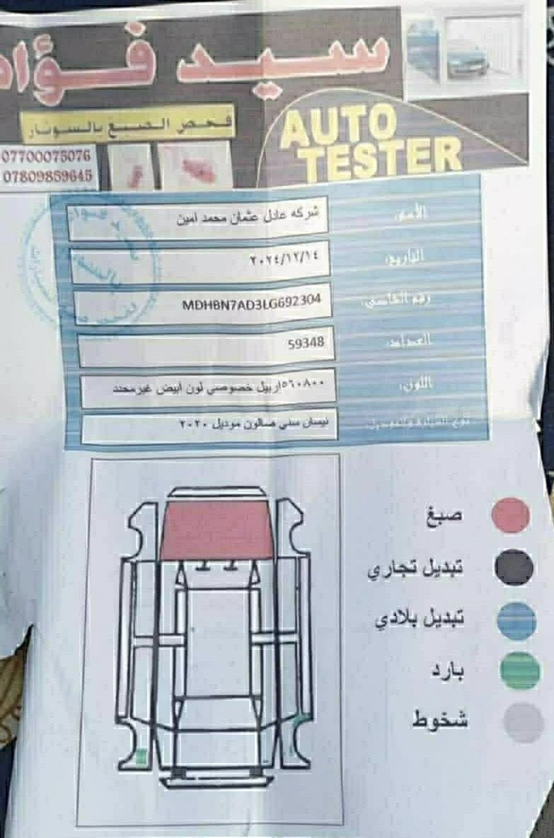 السلام عليكم
نيسان سني موديل ٢٠٢٠ هندي بليته زركه 
السياره جديده مكفوله من الحادث فقط بيها 
صبغ بنيد بدون ضرر والدعاميات كفاله ماشيه ١٠٠ الف 
تقريبا للبيع مكان السياره بغداد 
للاستفسار *********** تحياتي
