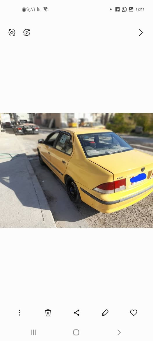 السلام عليكم سمند ٢٠١١
ميكانيكية كلهة خير من الله تبريد شغال 
تخم تاير باتري جديد سلف ودينمو وكلج جديد 
عارضهة ٣٢
رقم الهاتف ***********
