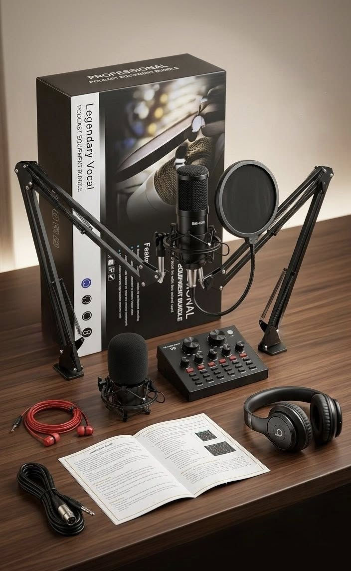 حزمة معدات بودكاست Legendary Vocal
، المصممة خصيصًا لتقديم تسجيلات صوتية نقية واحترافية.
الميزات الرئيسية:
• جودة صوت Legendary: جرب وضوح الصوت الفائق بفضل ميكروفون BM-800 عالي الأداء.
• مثالية للمبتدئين والمحترفين: سهلة الإعداد والاستخدام، رائعة لبدء رحلة البودكاست الخاصة بك.
• الحد من الضوضاء: فلتر بوب مدمج وغطاء رغوي لتقليل ضوضاء الخلفية وصوت النفس.
• عزل الصوت: حامل صدمات مدمج لتقليل الاهتزازات وصوت المكتب.
• التوافق: متوافق مع معظم أجهزة الكمبيوتر وبرامج التسجيل.
السعر :18 
للتواصل :***********
