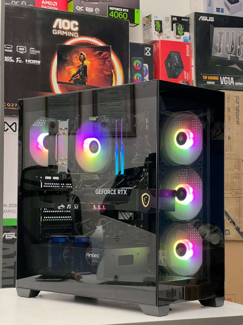 GPU MSI GAMING TRIO RTX 5070 12GB OC 3FAN
CPU CORE I5-14400F
RAM 32GB DDR5 (16x2)6400MHZ RGB G.SKILL
M.B B760 ASUS PRIME PLUS DDR5 ARGB
M.2 1TB C970 GEN 4 6300MB/S DAHUA
COOLER MNTOB MN-2000 DUAL FAN RGB RGB
PSU 750W 80+BRONZE PCIE-5 SEGOTEP
CASE ANTEC CX300 ARGB

السعر: 2،185،000


**إذا كنت صاحب هذا الإعلان وتريد حذفه لأي سبب، رجاءا أرسل رسالة إلى الدعم الفني**