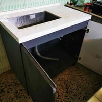 كاونتر خشب سنك مرمر حوض استيل السعر 75 الف وبي مجال بسيط 07734020737