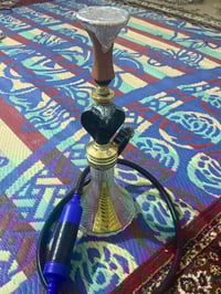 ٢ اركيلة • خشب • بطنه نحاس