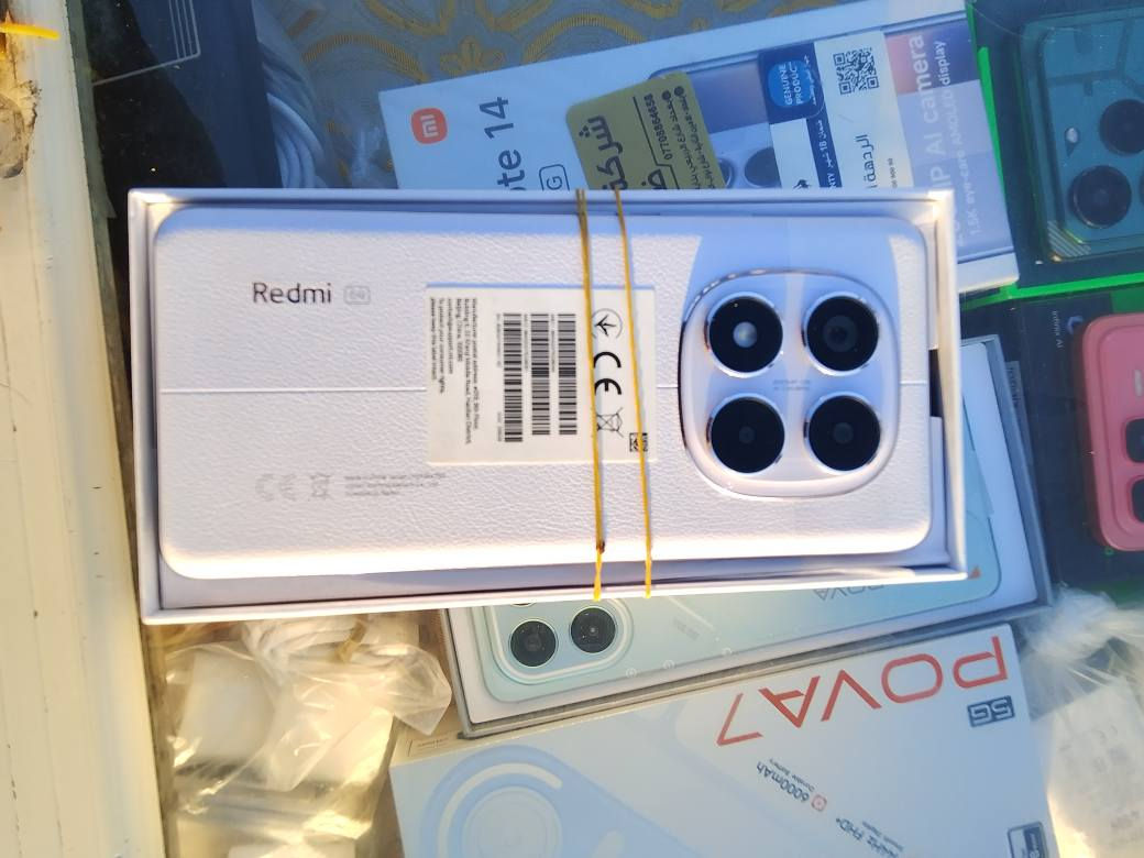 ريدمي نوت 14برو فايف جي فقط مفتوح كارتونة كامل الاغراض مكاني بغداد مدينة الصدر موبايل *********** ،السعر 310 بغداد, العراق
