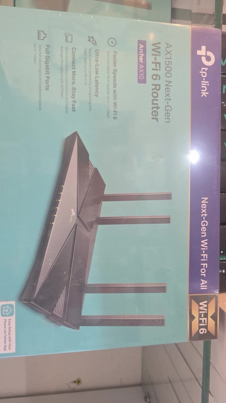 🔥 راوتر TP-Link Archer AX10 Wi-Fi 6 وصل للمكتب 🔥

إذا تريد واي فاي سريع، تغطية قوية، وأداء ثابت لكل أجهزة البيت أو المحل، فهذا الراوتر هو الخيار المناسب 👌

✅ يدعم Wi-Fi 6 (AX1500) بسرعة تصل إلى 1500Mbps
✅ سرعة 1201Mbps على تردد 5GHz
✅ سرعة 300Mbps على تردد 2.4GHz
✅ 4 هوائيات خارجية لتغطية أقوى واستقرار أفضل
✅ 4 منافذ LAN Gigabit + منفذ WAN Gigabit
✅ يدعم OFDMA و MU-MIMO لتوصيل عدد كبير من الأجهزة بدون بطء
✅ تقنية Beamforming لتوجيه الإشارة نحو الأجهزة
✅ Smart Connect لدمج شبكتي 2.4G و5G باسم واحد
✅ يدعم EasyMesh لتوسيع التغطية بكل سهولة
✅ حماية متقدمة WPA3
✅ إعداد وإدارة سهلة عبر تطبيق TP-Link Tether

🎮 مناسب للألعاب الإلكترونية
📺 مثالي لمشاهدة IPTV و4K بدون تقطيع
🏠 يغطي المنازل والشركات الصغيرة والمحال التجارية بكفاءة عالية

📍 متوفر مكتب الدقة لكاميرات المراقبة والأنترنيت  
🚚 توصيل إلى بغداد وجميع المحافظات

📞 للحجز والاستفسار:
***********
