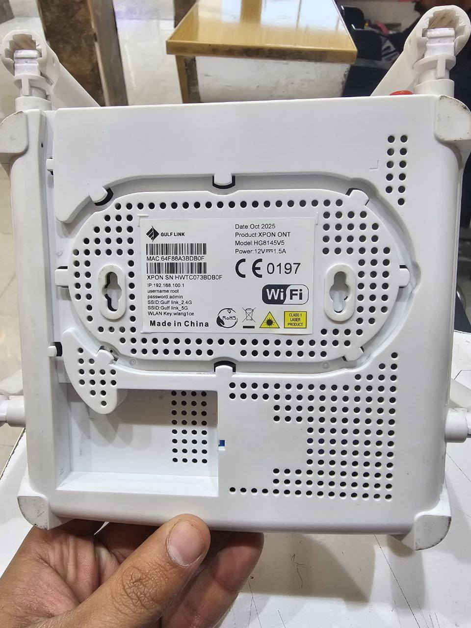 جديدنا عرض خاص…
جديد New Ont wifi 5G/2.4G Dual band
يدعم الشبكات اللاسلكية Mesh  
يحتوي على 4 منافذ 1.25G

يتوفر توصيل لجميع المحافظات 
للتواصل خاص


**إذا كنت صاحب هذا الإعلان وتريد حذفه لأي سبب، رجاءا أرسل رسالة إلى الدعم الفني**