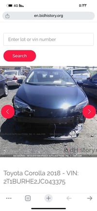 كورلا وارد امريكي موديل 2018 حادثها كما موضح ب الصوره  مواصفات LE ب اس...