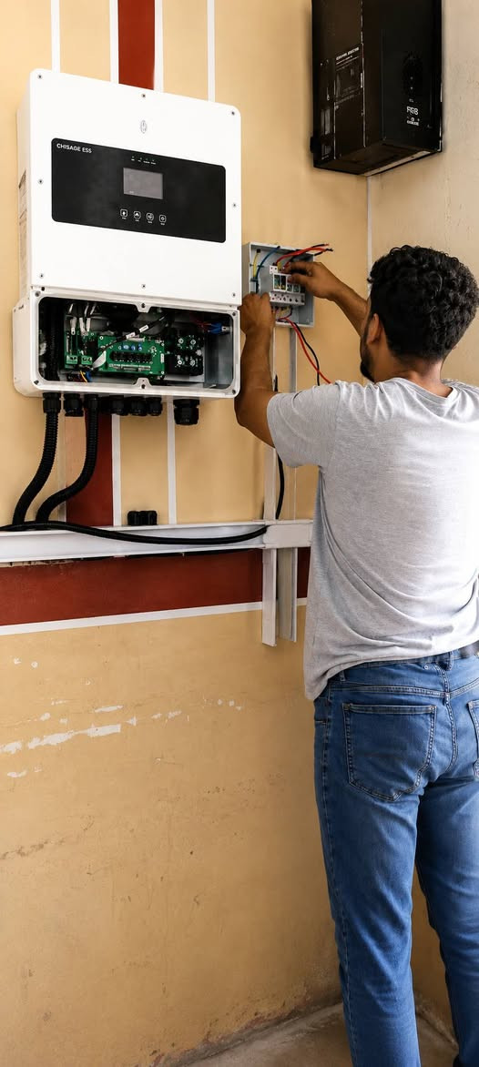 ☀️ تم بحمد الله نصب منظومة طاقة شمسية متكاملة ☀️

🔋 10 أمبير نهاري
🌙 10 أمبير ليلي لمدة 4 ساعات

✅ المواصفات:

🔹 إنفيرتر: شيساج Hybrid
🔹 القدرة: 6 كيلوواط
🔹 التصنيف: IP65 مقاوم للعوامل الجوية

🔹 البطارية: شيساج
🔹 السعة: 10 كيلوواط/ساعة
🔹 التشغيل الليلي: 10 أمبير لمدة 4 ساعات

🔹 الألواح: LONGi Hi-MO X10
🔹 قدرة اللوح: 650 واط
🔹 كفاءة عالية وأداء ممتاز

⚡ جودة مضمونة، أداء مستقر، وحل مثالي للتخلص من انقطاع الكهرباء.

📞 للاستفسار والحجز:
***********

👷‍♂️ إشراف وتنفيذ: المهندس محمد زياد
