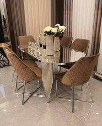 ميز طعام استيل • ٤ كراسي • الدورة شارع ٦٠