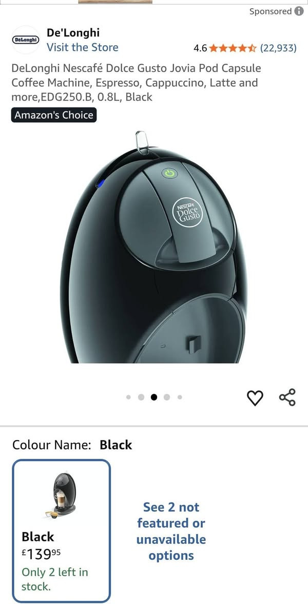 ماكنة قهوة delonghi تعمل على كبسولات dolce gusto نظيفة جدا صناعة اوربية سعرها ٧٥ الف


**إذا كنت صاحب هذا الإعلان وتريد حذفه لأي سبب، رجاءا أرسل رسالة إلى الدعم الفني**