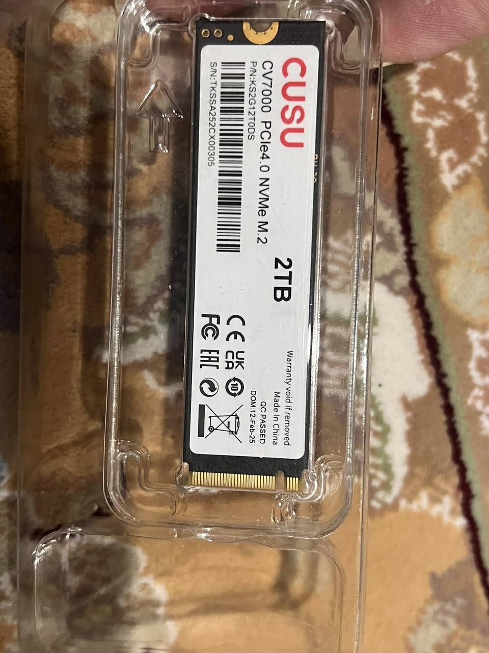 هارد ماركة cusu حجم 2TB سرعة ٧٢٠٠ 
جديد لوك سعر ب ٢٤٥ الف مع التوصيل 
*********** واتساب ✅
