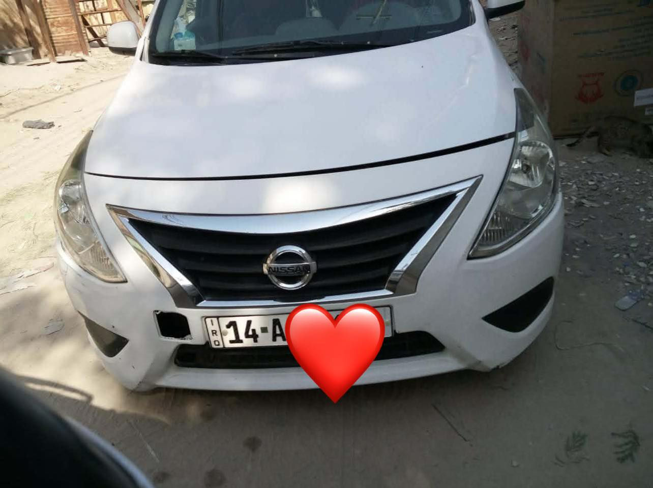 نيسان سني للبيع مديل 2017
سياره كلش نضيفه محرك گير تدفئه تبريد كله مكفول
مكفوله ما عدى باب سايق بي بارد خفيف سياره جديده بمعنى الكلمه
المكان كربلاء السياره تحويل ثاني يوم  السنويه ل29
سعر 90 وبيها مجال
رقم ***********
