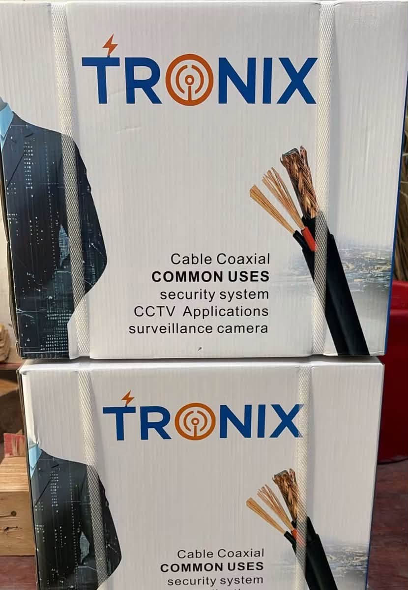 ‼️‼️نيرمين جابتلك اقوى كيبل كامرات بلعراق 
 😌كيبل كاميرات مراقبة TRONIX RG59 With Power بطول 250 متر.‼️‼️

⚙️   مواصفاته:
 • نوع الكيبل: RG59 Coaxial Cable
 • مخصص لكاميرات المراقبة التناظرية مثل: AHD / TVI / CVI / CVBS.

🔴  يحتوي على:
 • سلك كوكسيل لنقل الفيديو.
 • سلكين كهرباء مدمجين لتغذية الكاميرا غالباً 12V DC.

 • أسلاك الكهرباء  CCA.
 • شيلد حماية: 96 شعرة، تغطية 64% CCA Braiding Shield.
 • الطول: 250M.

🎥📷 الاستخدامات:
 • تمديد كاميرات CCTV.
 • أنظمة الحماية والمراقبة.
 • مناسب للبيوت، المحلات، المكاتب، والمشاريع المتوسطة.

📦اسعار خاصة لاصحاب المشاريع والمحلات 
☎️***********
