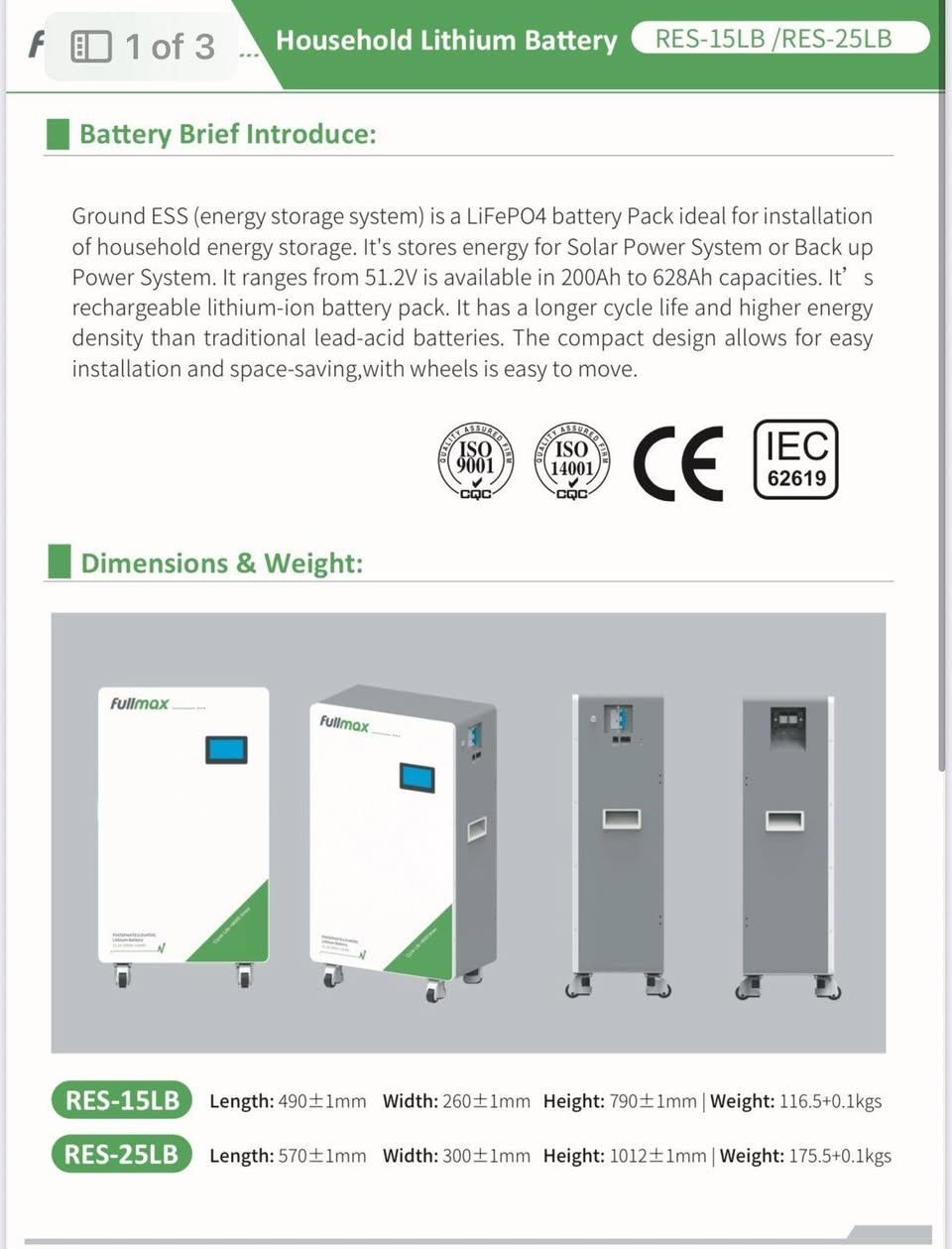 سعر جملة الجملة فرصة لا تتعوض
متوفر بطارية فول ماكس عدد "16"
15kwh 
ضمان حقيقي ٥سنوات استبدال 
ضمان صيانة ٥سنوات 
خلاية هثيوم 
Bms. Jk
تحمل من مخزن كركوك  
جودة ممتازة 
هذا العرض خاص  للمكاتب 
للاستفسار والحجز 
***********
